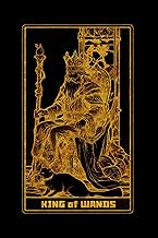 KING OF WANDS - Tarot Card Notebook (Black - Gold Ed.): A5 Ruled Lined Tarot Journal Diary Sketchboo