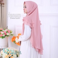 PROMO !!!!  NEWJilbab Instan Syari Kerudung Khimar Ceruti Hanum bintang Swarosky Hijab Instan Syari 