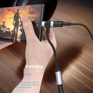 Kidatao 1Pcs Weave 12CM PD Cable Ja Universal Portable 2 IN 1 USB C Headphone Adapter 10W Dongle Typ