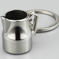 Silver Coffee Tools Key Chain Simulation Coffee Utensil Pendant Key Ring Keychain