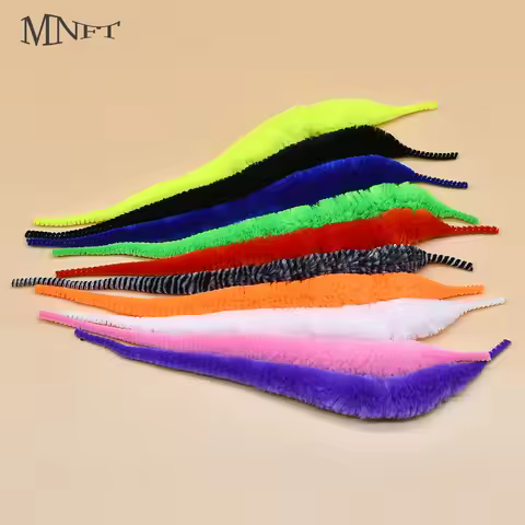 MNFT 10 Pcs 9.05 Inch Fly Tying Saltwater Tarpon Striper Pike Musky Tail Chenille Mangum Dragon Tail