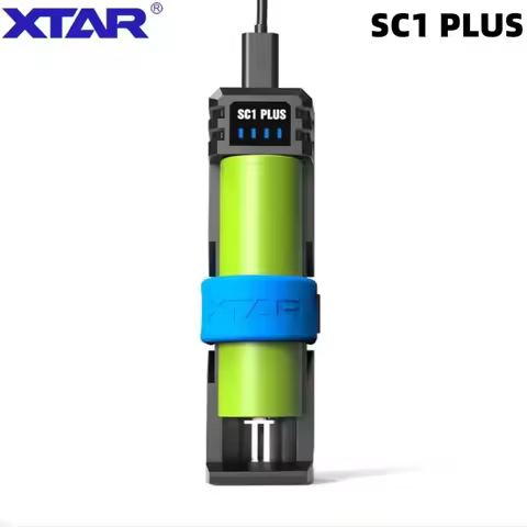XTAR SC1 PLUS Battery Single-Slot Charger QC PD USB-C 3A Fast Charging 21700 26650 26800 NiMH D 10W 