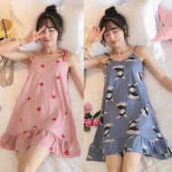 ♀spaghetti dress for women pajama sleepwear ruffle dress high quailty design choose
