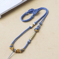 Pure Handmade Necklace Rope Double Ingot Knot Wine Nest Knot Peach Blossom Knot High-End Pendant Rop
