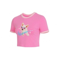 เสื้อยืด AS W NSW TEE SLIM CRP GC 2024 สำหรับสตรี ผ้ายืด คอปกแบบไม่มีปก THM4621-675