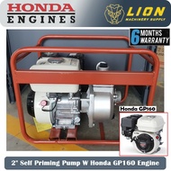 HONDA GP160 Gasoline Petrol Engine with 2" Self Priming Water Pump - Original &amp; Heavy Duty - 6 Months Local Warranty -