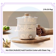 MUDUOO 1.5L Multi Function Cooker | Mini Hotpot with Steam Tray (3 Pin SG Plug)