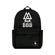 Men's Backpack 666 Metal Backpack free stickers