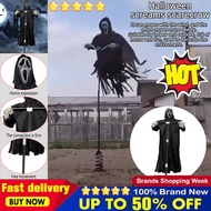 🔥ขายดี🔥Ghostface หุ่นไล่กาแขวนฮาโลวีนน่ากลัวน่ากลัวแขวนใบหน้าผีกรีดร้องหุ่นไล่กาสำหรับตกแต่งเสาฮาโลว