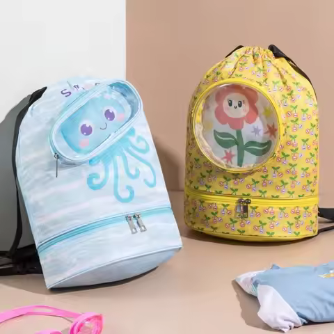 Large Capacity Cartoon Swim Bag Dry and Wet Separation Waterproof Wet and Dry Bag Multifunctional Dr
