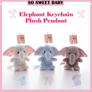 Elephant Keychain Plush Pendant Cute Elephant Doll Plushie Stuffed Fluffty Toy Kids Birthday