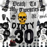 Dirty 30th Birthday Decorations Black Death to My Twenties Decorations, Funeral for my Youth, RIP 20