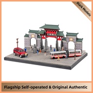 1:64 Foshan Ancestral Temple Archway Diorama, Traditional Chinese Ancient Building Mini Street Scene