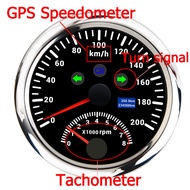 2 In 1 8000Rpm 200 Km/h 85Mm G-P-S Speedometer + Tachometer Meter Guage Tacho Meter 12V/24V Speed Ga