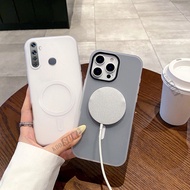 Simple Casing For Realme 5 6 5S 5i 6S 6i C3 C3i Narzo 10 10A 20A Magnetic Attraction Back Cover 2in1