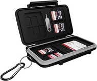 ICY BOX SD Card Storage for 28 Memory Cards (8X SD, 16x Micro-SD, 4X CF), Clip Closure, Case with Sn