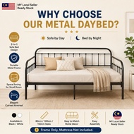 Metal Sofa Bed Single Daybed Iron sofa Frame Katil Bujang Besi Sofa Rehat 80CM/100CM/150CM (Black/Wh