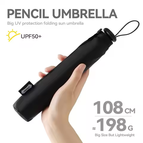 Uv Umbrella Super Light Windproof Rain Umbrella UV Protection 108cm Folding Pencil Dual Purpose Umbr
