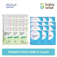 Medisoft Cotton Balls, 12 packs - Round Cotton Baby Cotton Balls 1 DOZEN Cotton Balls