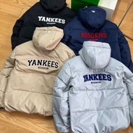 韓國預訂 4色選MLB Yankees dodgers 刺繡logo 白鴨絨 連帽羽絨外套