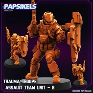 Trauma Troupe Assault Team Unit [8]-Cyberpunk 20XX-Humanoid Human/32mm scale 3D printed miniature PS
