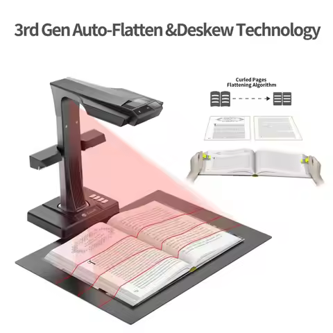 CZUR ET24 Pro Book Document Scanner Portable 24MP Camera A3 Size with Smart OCR Led Table Desk Lamp 