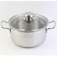 FIVE STAR Stainless Steel 3-Bottom Stainless Steel Pot 430 + 24CM - ANLENE PRODUCTS
