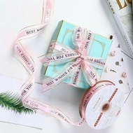 5/10 Meter Reben Bercetak Printed Ribbon -"Best Wishes"