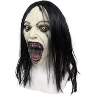 Topeng Wanita Menangis Seram Bulex dengan Rambut Palsu, Hantu Jahat Menakutkan, Iblis Seram, Topeng 