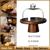[Katharina_x] Wooden Cake Stand Clear Dessert Stand Cake Plate Snack Dried Fruit