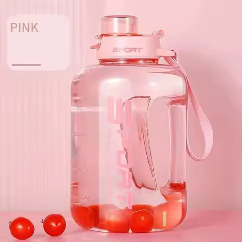 2.5l Large Capacity Sports Water Bottle Big Belly Cup Bucket Space Portable New Student Sports Plast