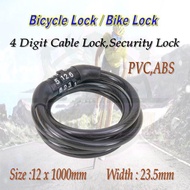 BICYCLE LOCK/ BIKE LOCK/ 4 DIGIT CODE COMBINATION BICYCLE SECURITY LOCK