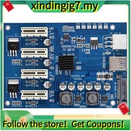 PCIe 1 to 4 Adapter Card PCI-E 1X to 4X USB3.0 Extender Converter