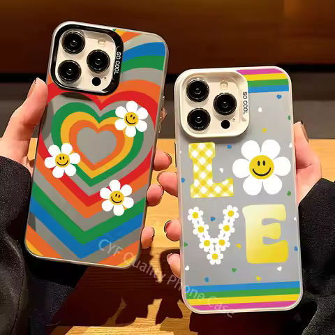 W-Wiggle Wiggles Smile Flower Phone Case For Apple 11 12 13 14 15 16Pro Max Plus Protect Plating Pho