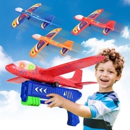 Airplane Launcher Toys,3 Pack 13.2'' LED Foam Glider Catapult Plane Toy for Boys,2 Flight Modes Outd