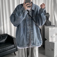 แจ็คเก็ตยีนส์ผู้ชายหลวมOversize High Street Vibeอเมริกันแฟชั่นแบรนด์high-endแจ็คเก็ตสำหรับชาย  Denim