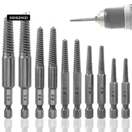 Screw Extractor Set,10 Pcs Screw Extractor,1/4inch Hex Shank Broken Screw Extractor,Screw Remover & 