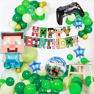 Minecraft Theme Balloons Party Decorations 18inch Minecraft Roundball Birthday Banner Tableware for 
