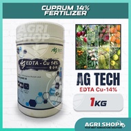 Agrishop AG Tech 1kg Cuprum (Cu) 14% EDTA Micro Nutrients | Fertilizer Baja AB Sayur Daun Buah Ferti