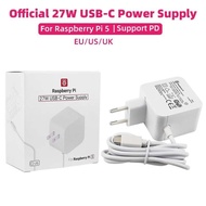 VN Official Raspberry Pi 27W USB-C Power Supply 5.1V 5A Compatible for PD Charging EU US UK Plug for