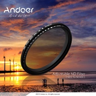 Andoer 55mm ND Fader Neutral Density Adjustable ND2 to ND400 Variable Filter for Canon DSLR Camera