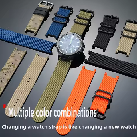 For Casio PRG-240 PRG-130 PRG-130Y/T PRW-1500 Modified Canvas Nylon Watch Strap Waterproof Bracelet 