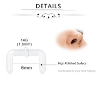 20pcs 14G/16G Flexible Transparent Septum Retainer Acrylic Plastic U-Shaped Septum Piercing Retainer