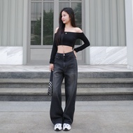 กางเกงยีนส์ขากระบอกใหญ่ รุ่น Queen Jeans