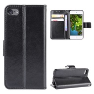 Luxury Crazy Horse PU Leather Casing For iPod Touch 7 / 6 / 5 Flip Cover Touch7 Lanyard Card Holder 