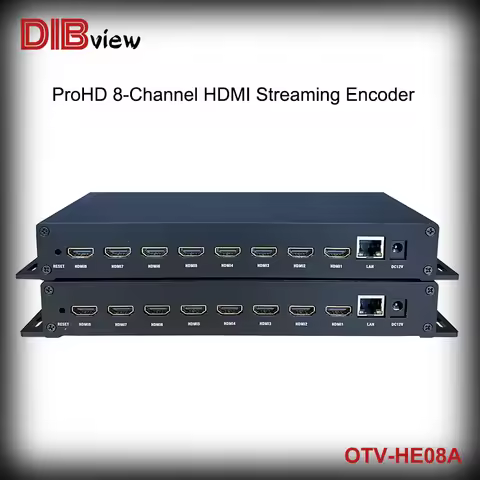 Dibview 8ch HDMI-compatible SRT Video Encoder to Ip H.264 H.265 IPTV MPEG4 RTSP HLS RTMPS HD Live St