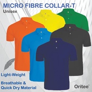 Oritee Jersey Polo Micro Fibre Collar T-shirt Baju Kollar Unisex Men Women Quick Dry Comfortable Spo