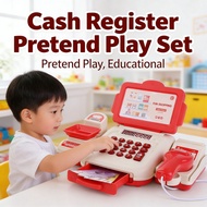 Mainan Budak Perempuan Lelaki Cash Register Pretend Play Set Kids Supermarket Casher Education Toys 