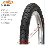 [SG SELLER] CST C1959 Tire Bicycle 16inch x 1.50 40-305 Outer Tire Wear-Resisting  Electric Bike MTB