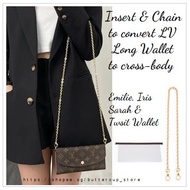 LV Emilie, Sarah, Twist & Iris Long Wallet 🔁 Convert to cross-body with clear Insert & chain